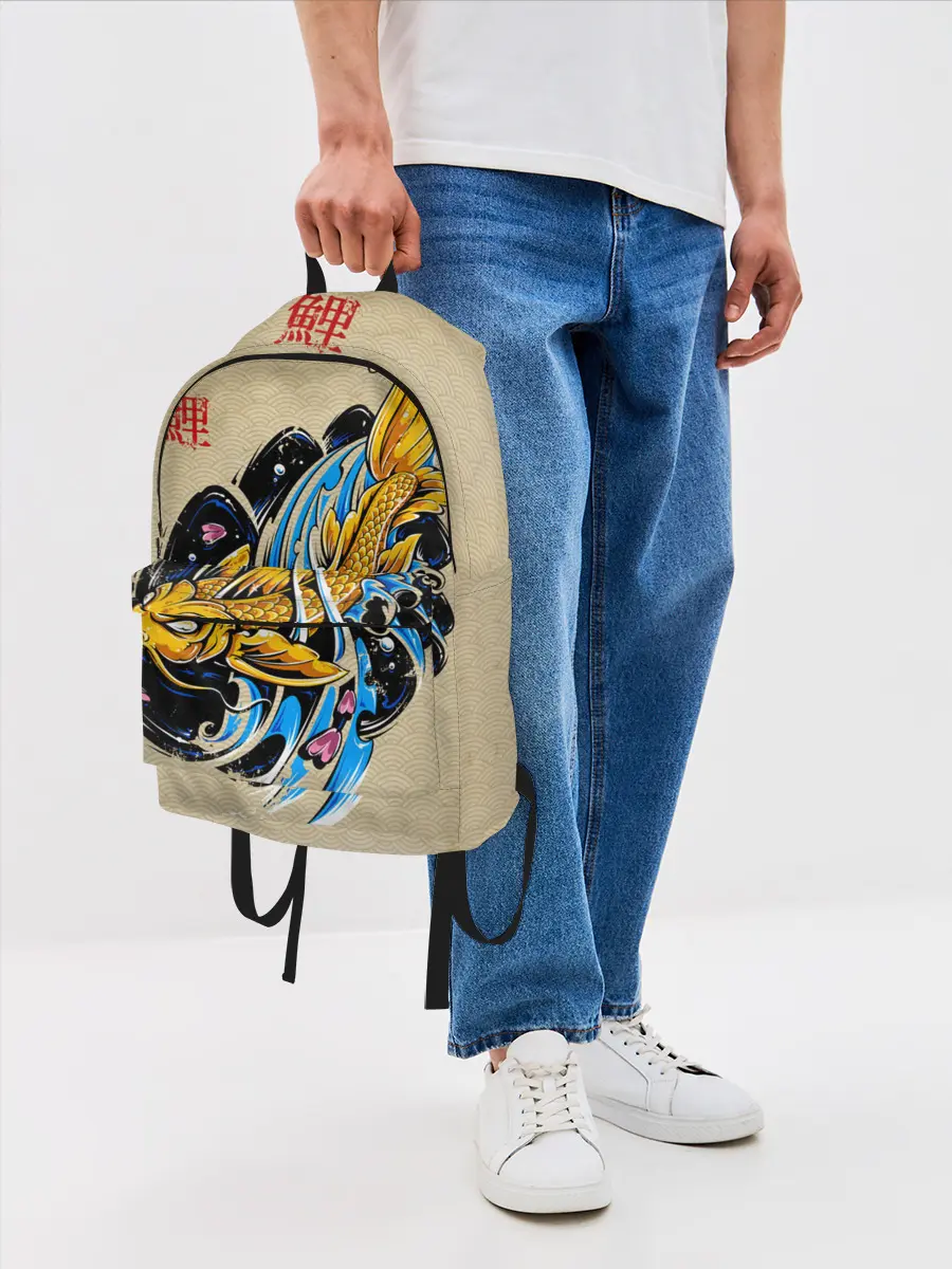 Рюкзак джинсовый / Золотая рыба кои