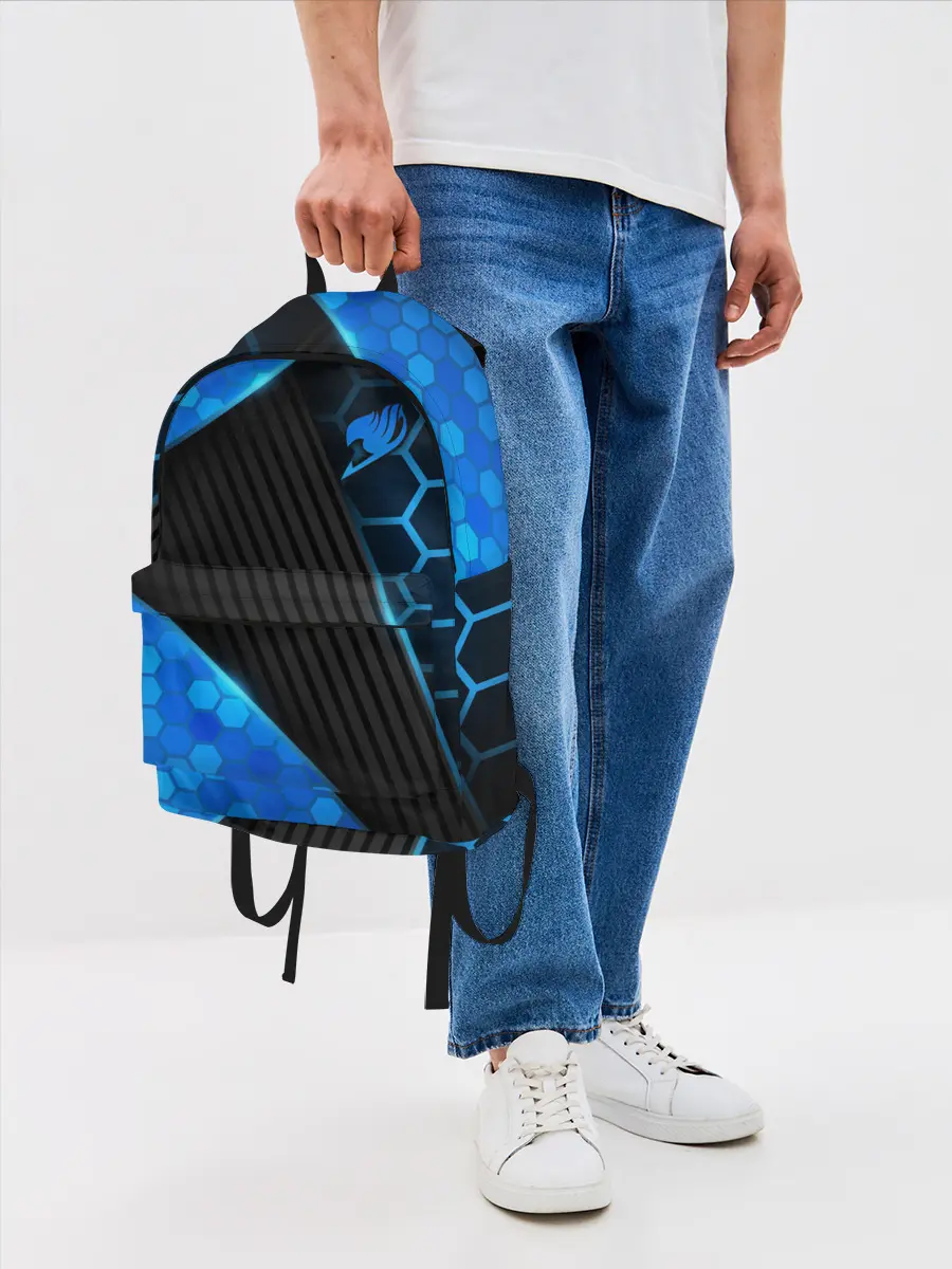 Рюкзак джинсовый / Хвост Феи геометрические соты