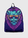 Рюкзак джинсовый / Неоновый лев в очках
