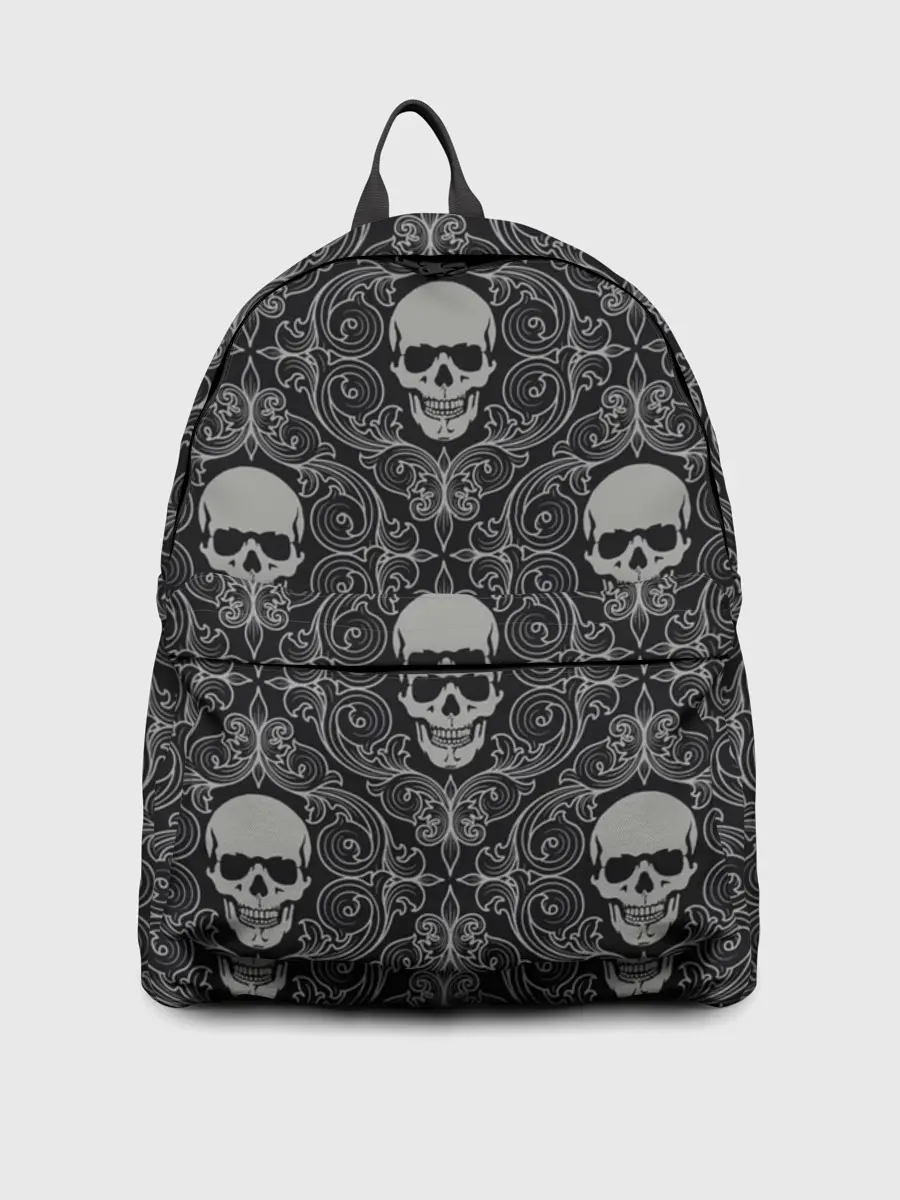 Рюкзак джинсовый / Орнамент Черепа