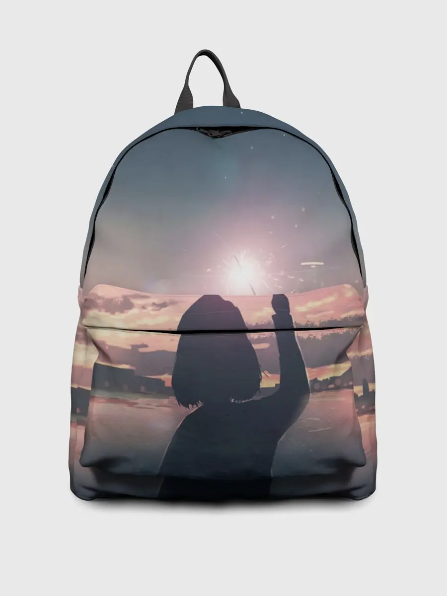 Рюкзак джинсовый / девушка свечение волшебство