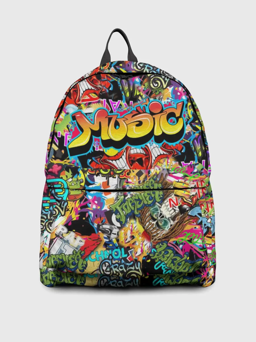 Рюкзак джинсовый / Граффити. Крейзи мьюзик