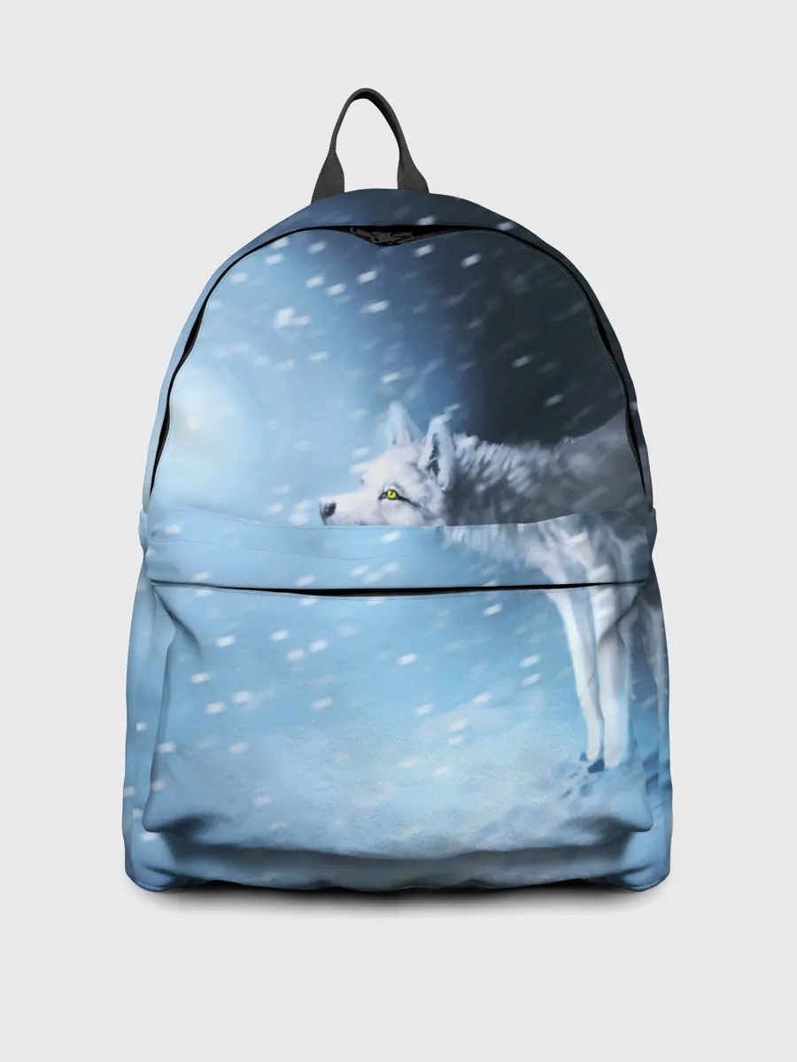 Рюкзак джинсовый / ВОЛК ЗИМА