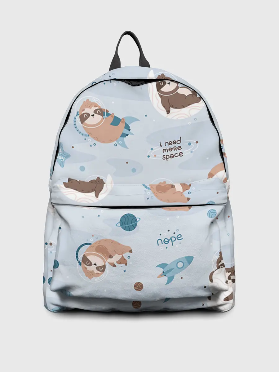 Рюкзак джинсовый / Паттерн ленивец космос полет