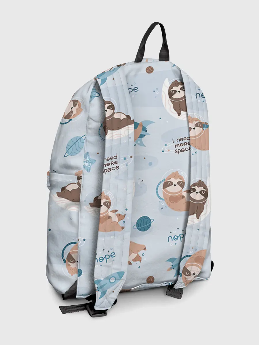 Рюкзак джинсовый / Паттерн ленивец космос полет