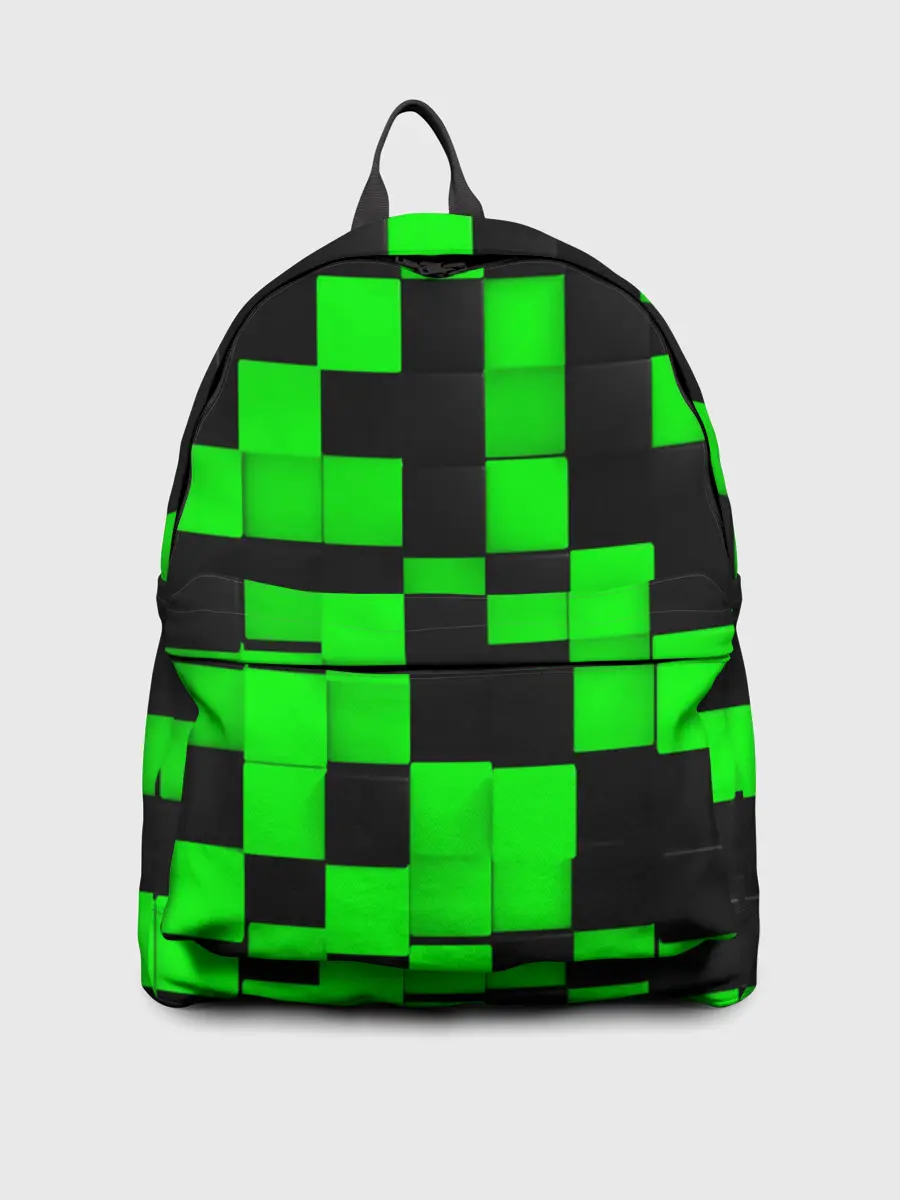 Рюкзак джинсовый / ЗЕЛЕНЫЕ КУБИКИ