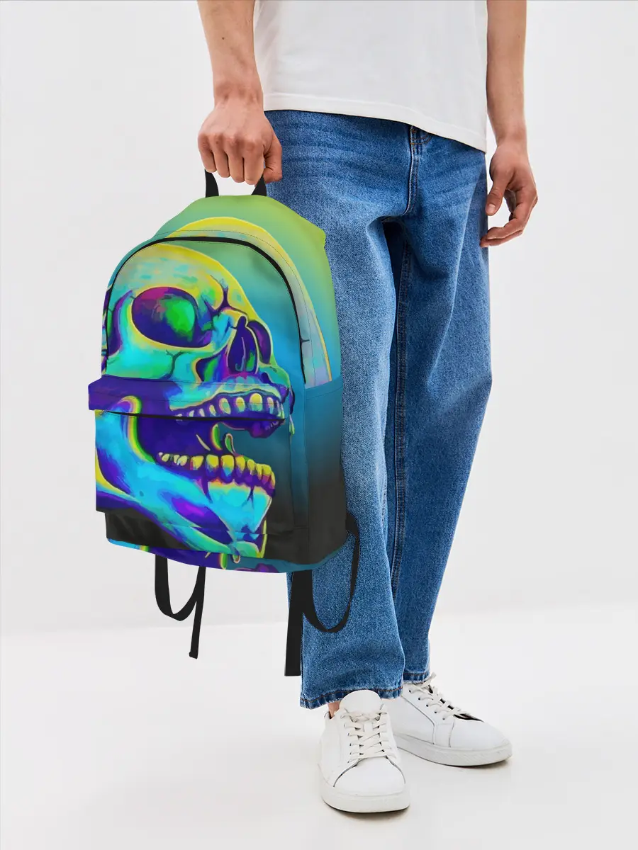 Рюкзак джинсовый / Neon skull