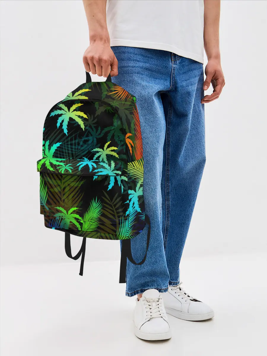 Рюкзак джинсовый / ПАЛЬМЫ / ТРОПИКИ