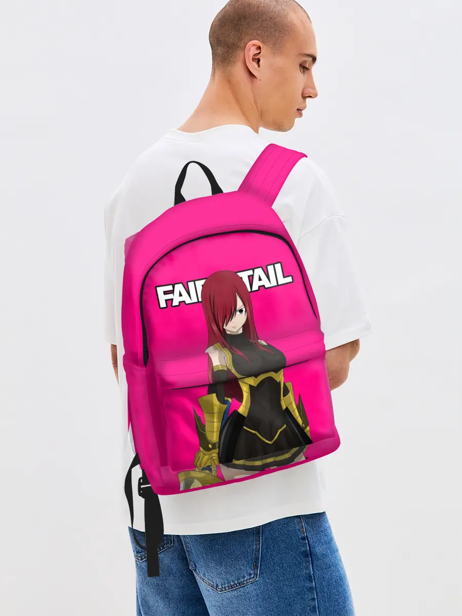 Рюкзак джинсовый / Эльза на розовом фоне