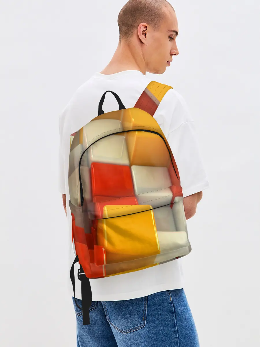 Рюкзак джинсовый / КУБЫ 3D