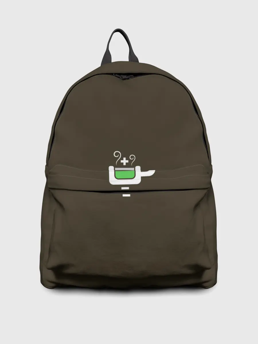 Рюкзак джинсовый / Батарейка заряд чашка кофе