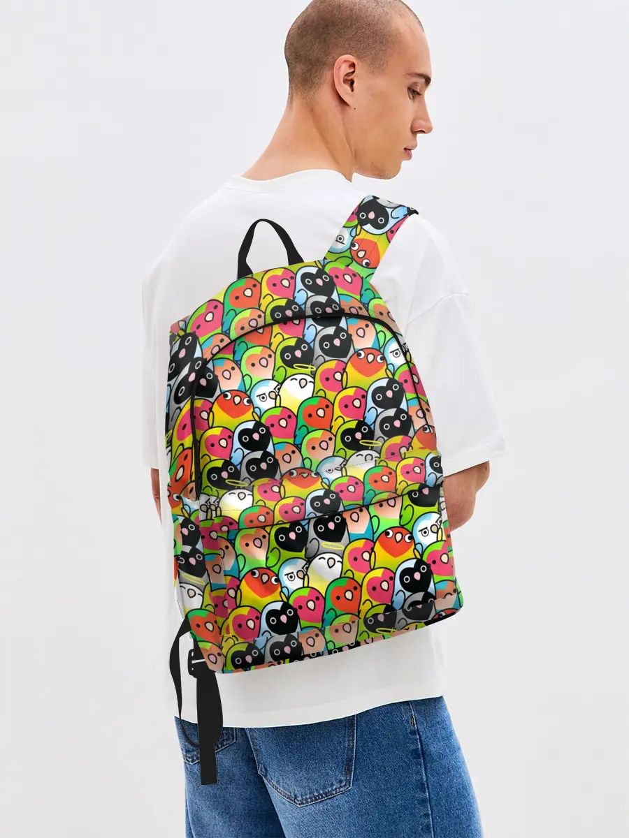 Рюкзак джинсовый / Папуги