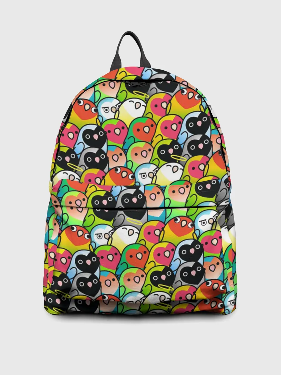 Рюкзак джинсовый / Папуги