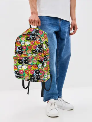 Рюкзак джинсовый / Папуги