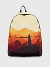 Рюкзак джинсовый / Горы закат пейзаж лиса арт