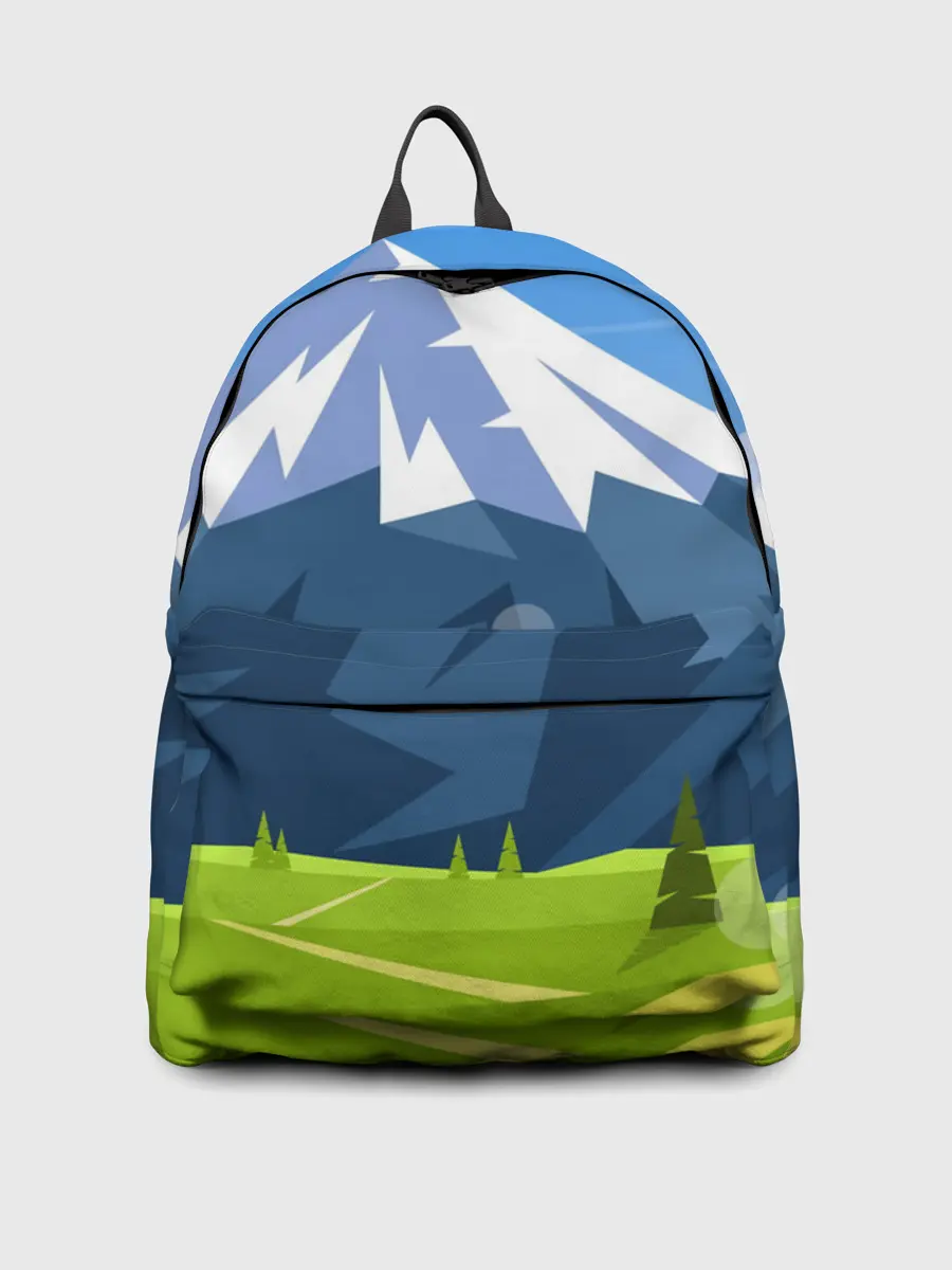 Рюкзак джинсовый / Горы пейзаж природа вектор