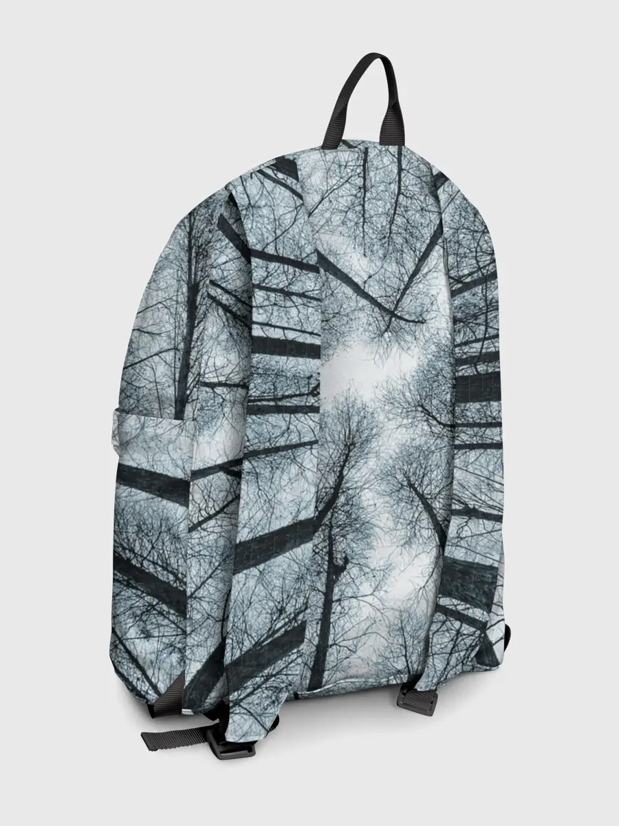 Рюкзак джинсовый / Деревья вид снизу мрачный
