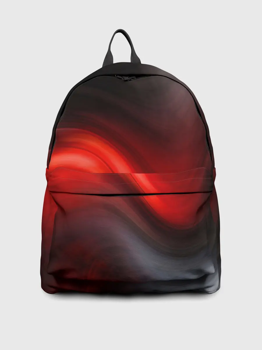 Рюкзак джинсовый / BLACK RED WAVES | АБСТРАКЦИЯ