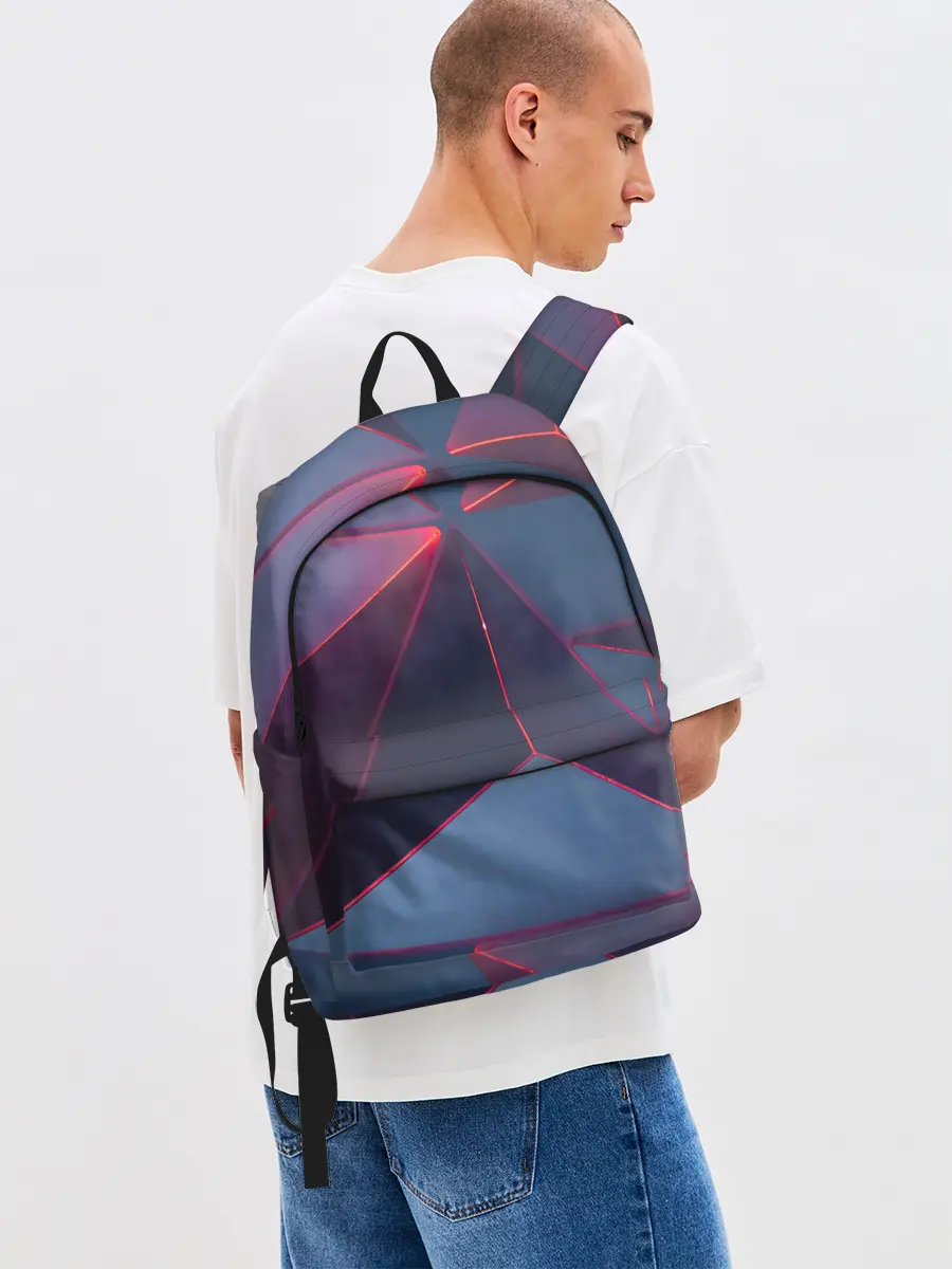 Рюкзак джинсовый / Неоновый треугольник.