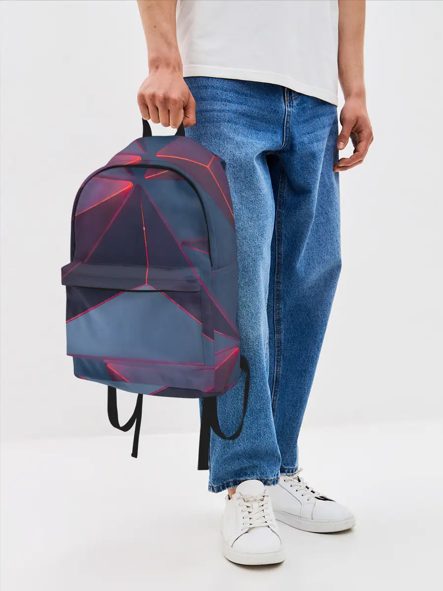 Рюкзак джинсовый / Неоновый треугольник.