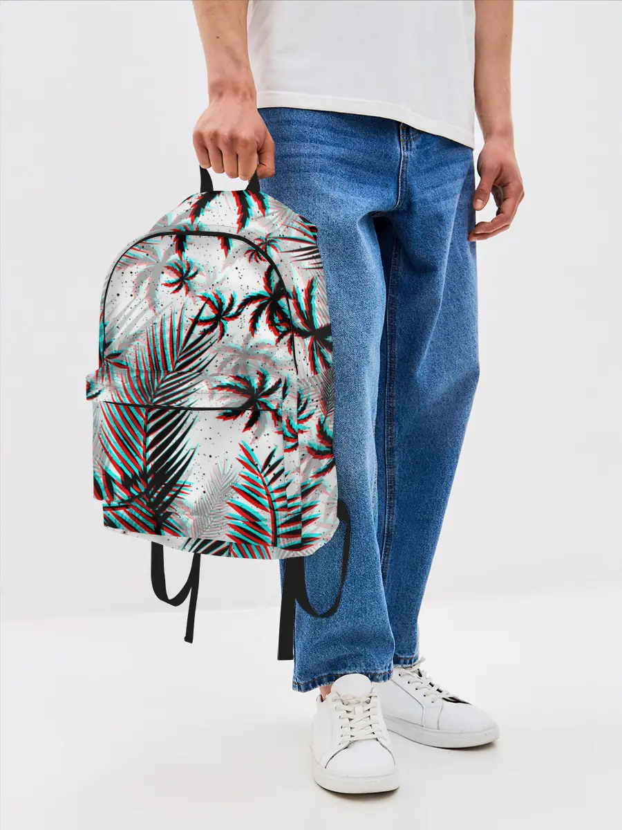 Рюкзак джинсовый / ПАЛЬМЫ | TROPICAL GLITCH