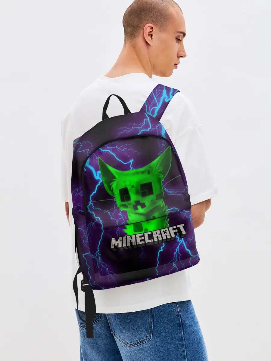 Рюкзак джинсовый / MINECRAFT CREEPER CAT