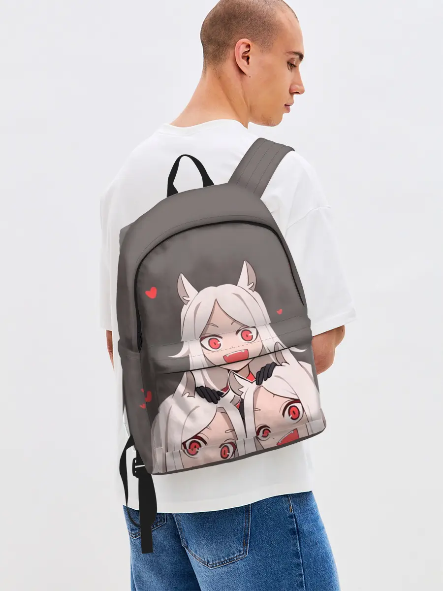 Рюкзак джинсовый / Cerberus с сердечками Helltaker