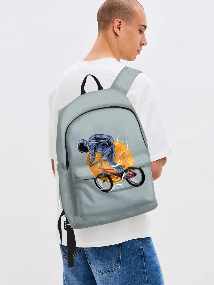 Рюкзак джинсовый / Космический велосипедист