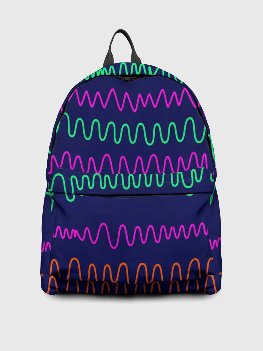 Рюкзак джинсовый / Линии разными ручками на синем