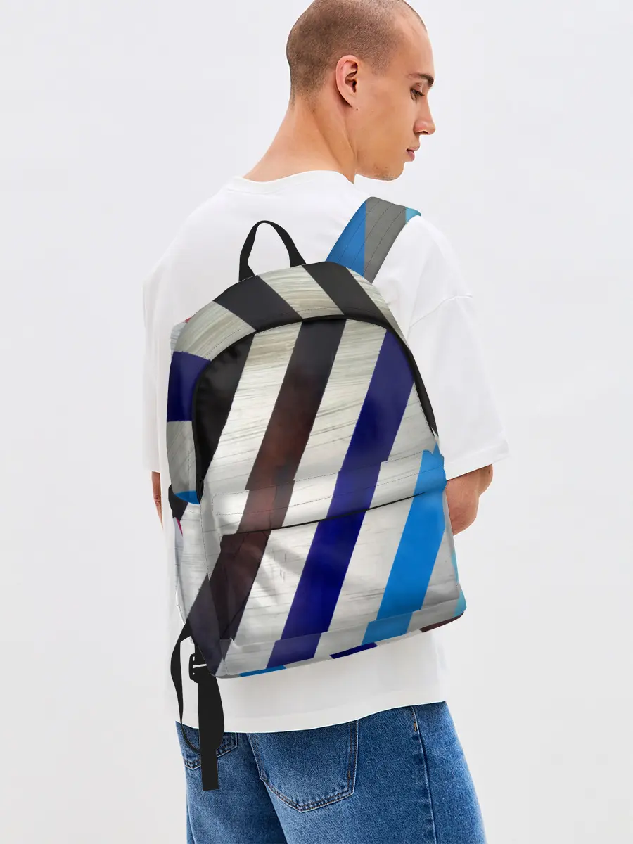 Рюкзак джинсовый / Косые линии полосы крупные