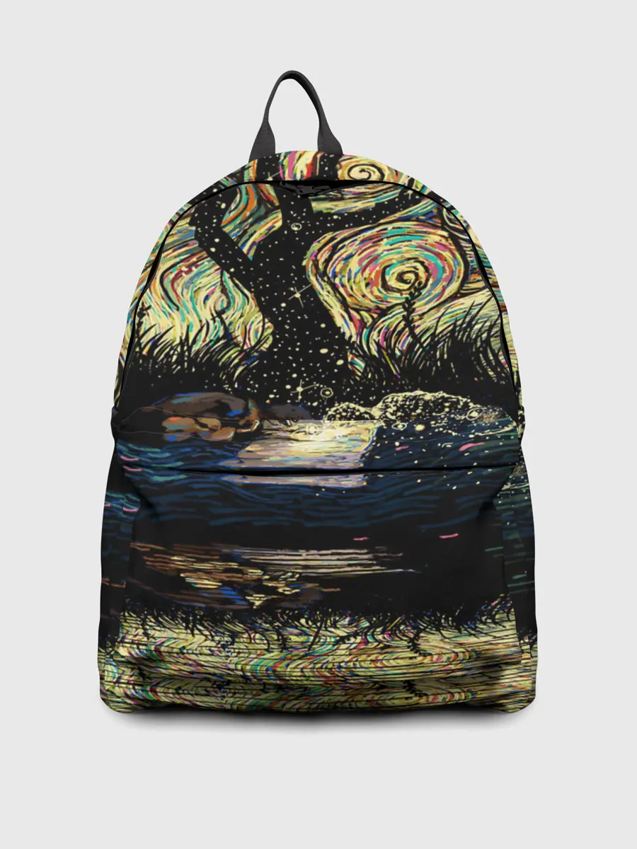 Рюкзак джинсовый / НОЧЬ В ЛЕСУ