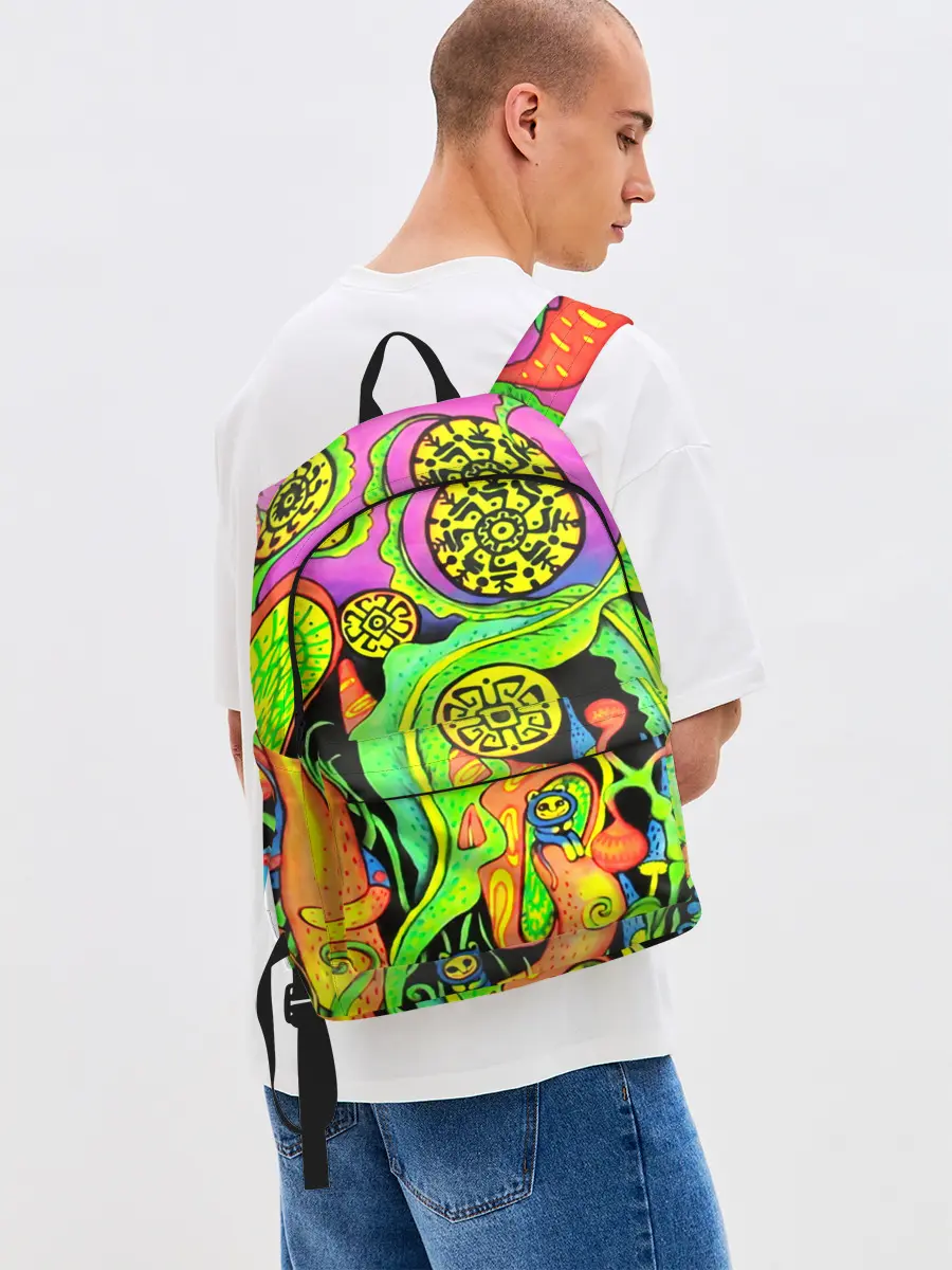 Рюкзак джинсовый / КИСЛОТА / КИСЛОТНЫЙ