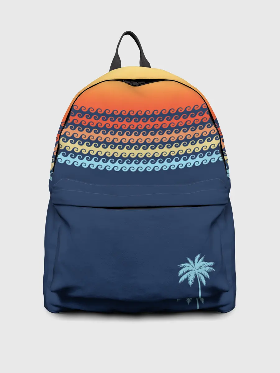Рюкзак джинсовый / Летние волны и пальма