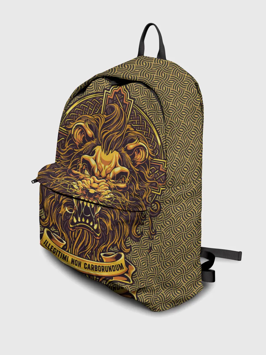 Рюкзак джинсовый / Золотой лев на кресте