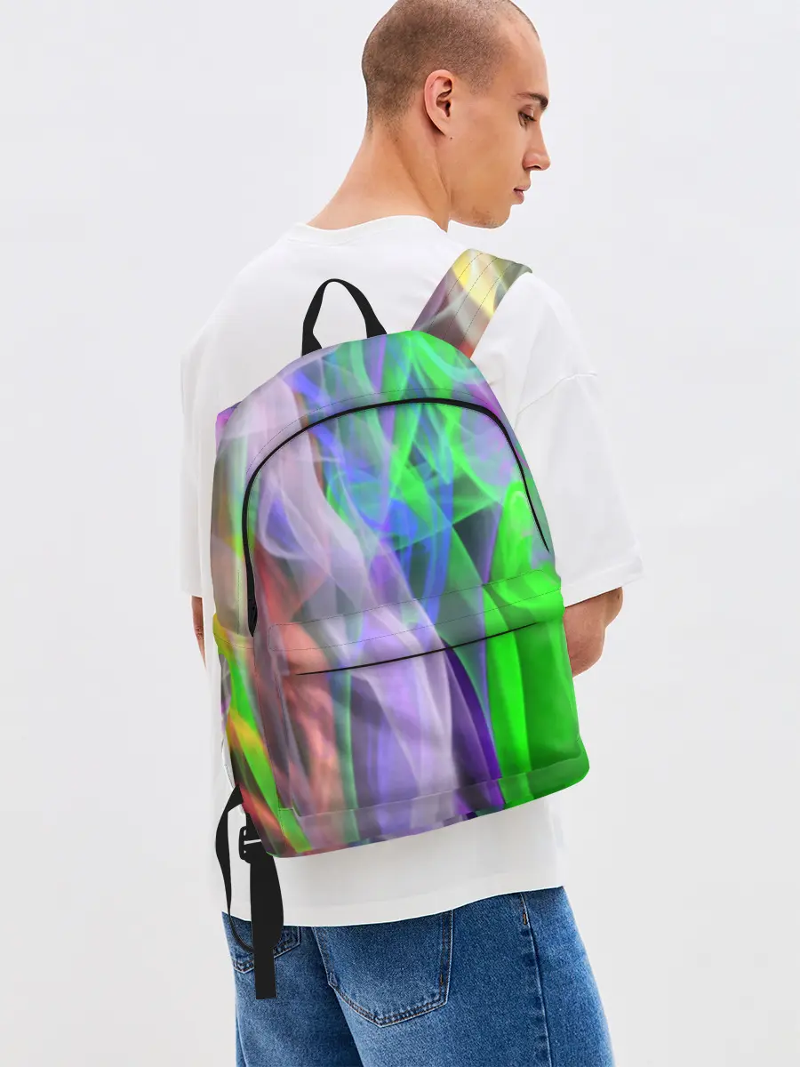 Рюкзак джинсовый / ДЫМ ЦВЕТНОЙ / ОГОНЬ