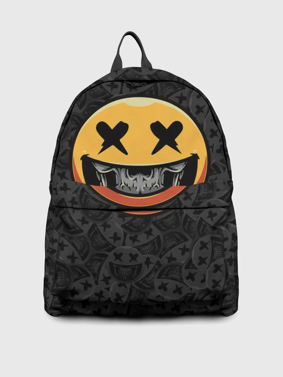 Рюкзак джинсовый / Смайлик на черепе