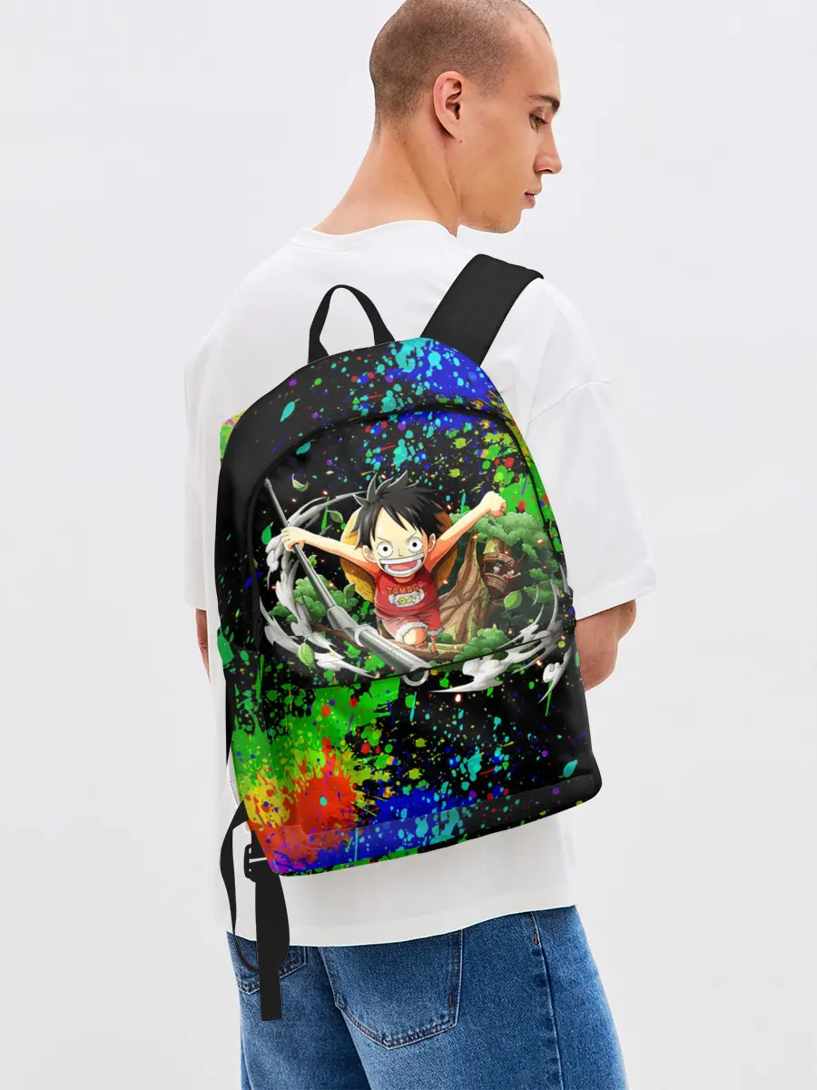 Рюкзак джинсовый / Врывающийся Монки. Радужный фон