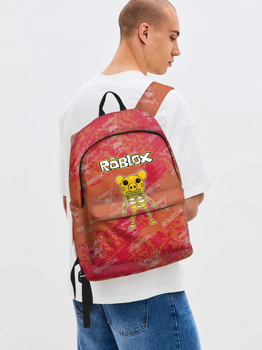 Рюкзак джинсовый / Свинка Пигги из Roblox