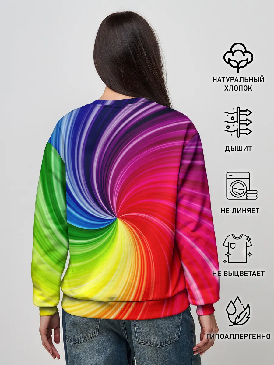 Женский свитшот / Радужный череп