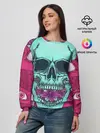 Женский свитшот / Череп в цветах