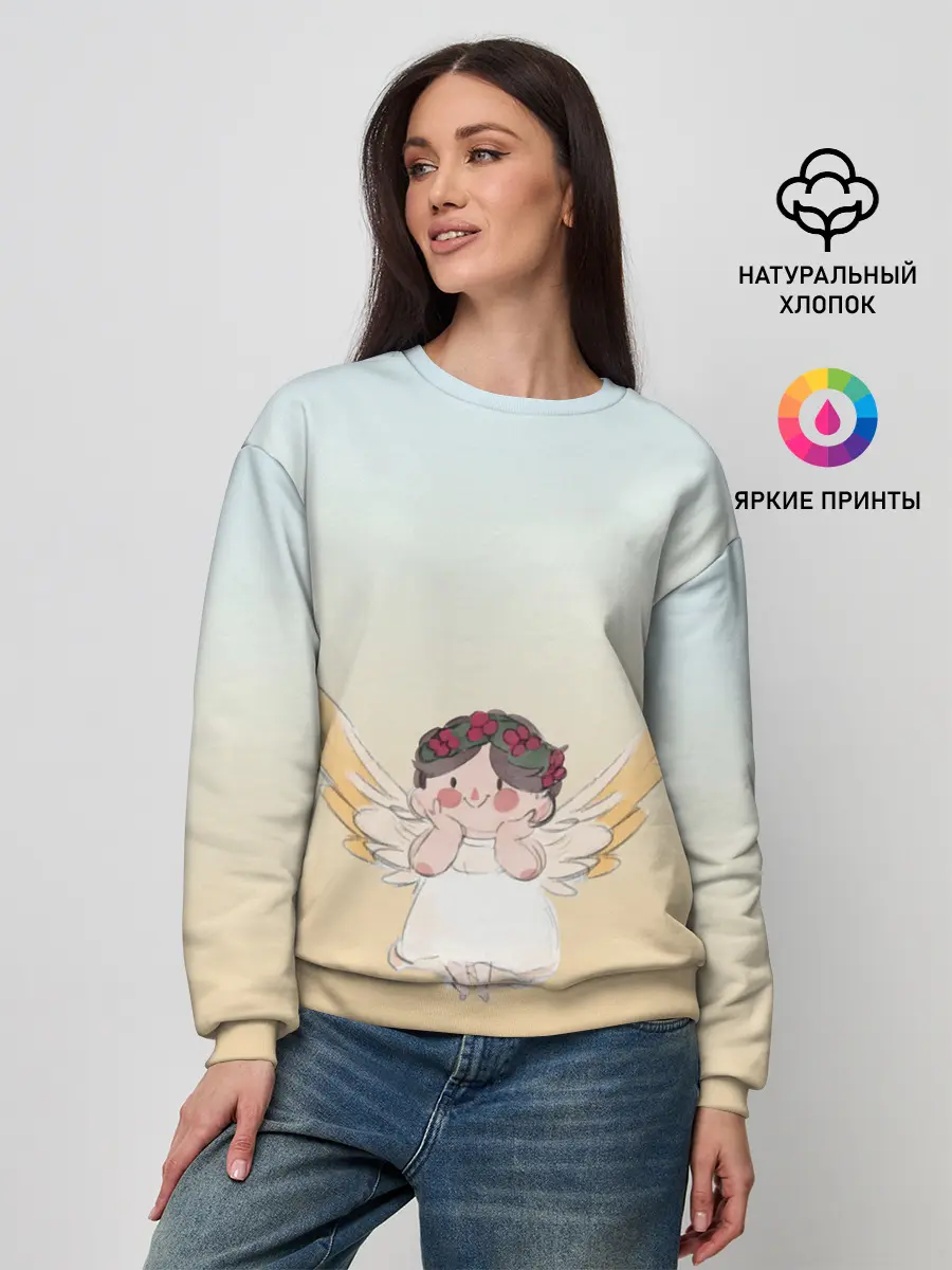 Женский свитшот / акварельный ангелок