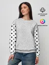 Женский свитшот / Точки черные на белом