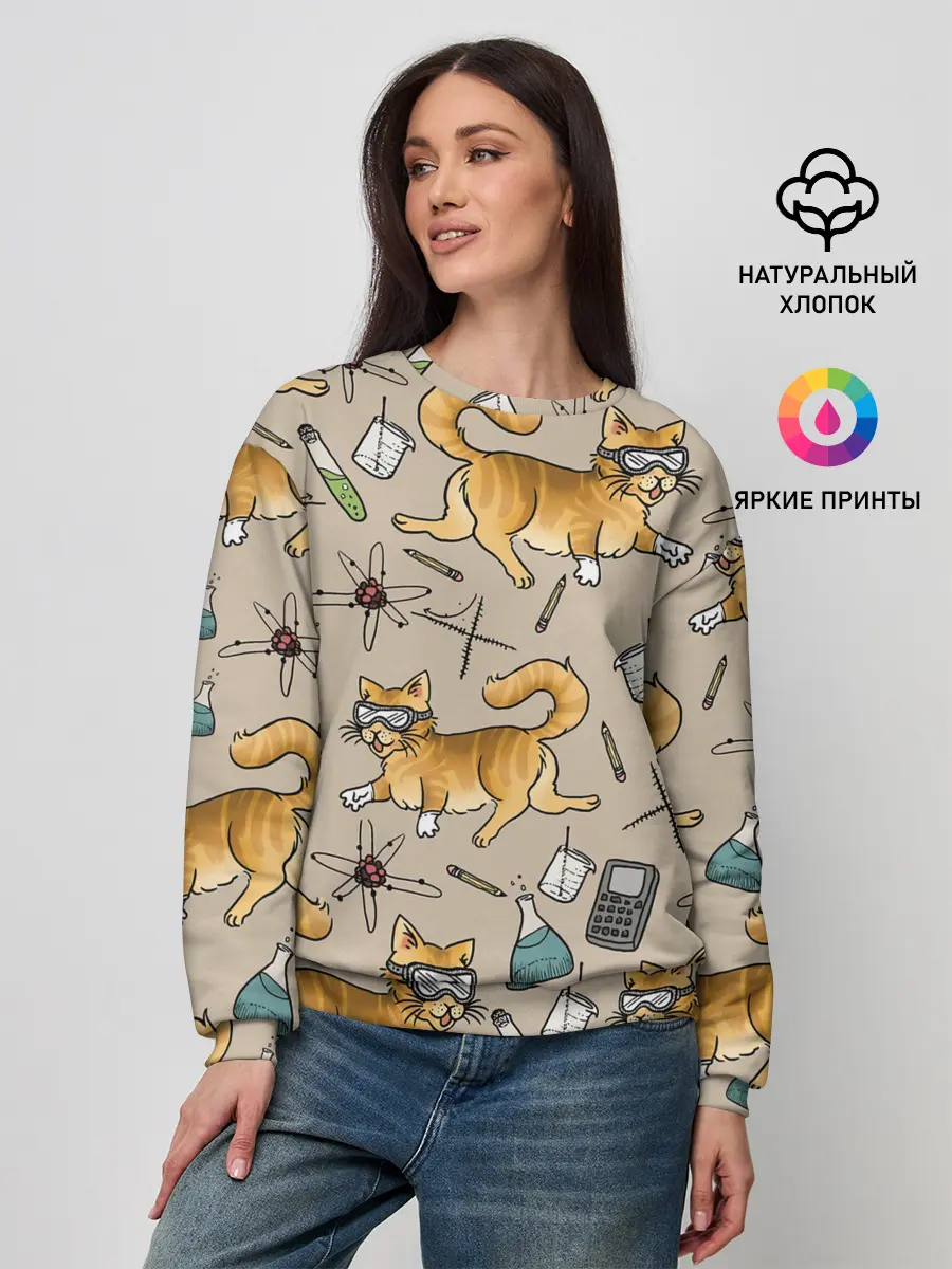 Женский свитшот / Котики и колбы