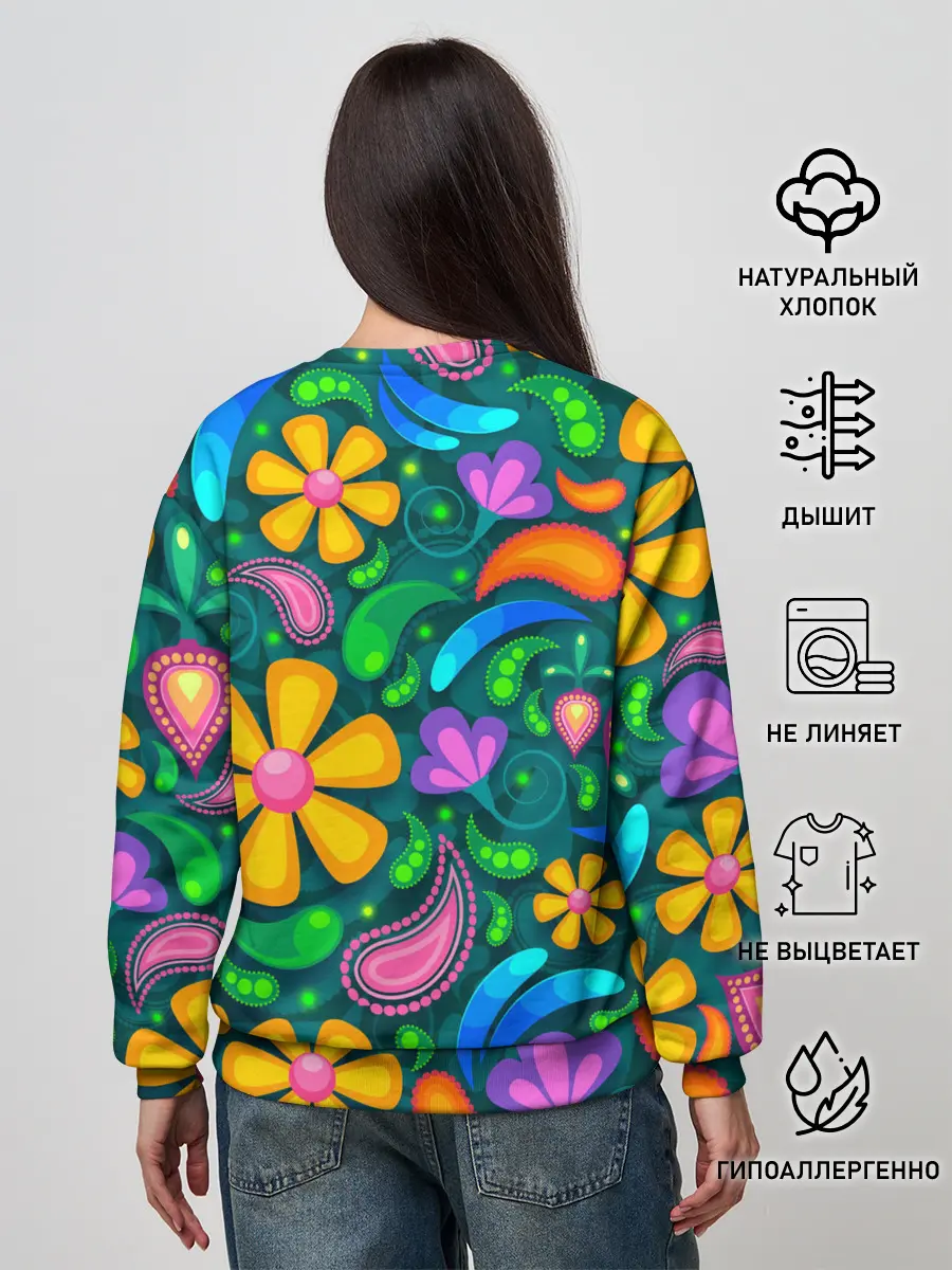 Женский свитшот / ЯРКИЕ ЦВЕТЫ