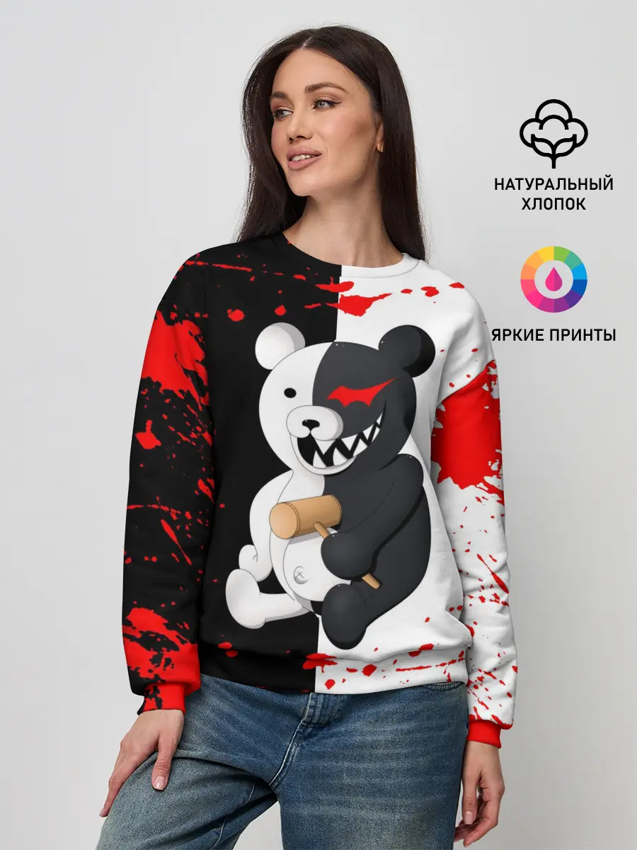 Женский свитшот / monokuma с молотком