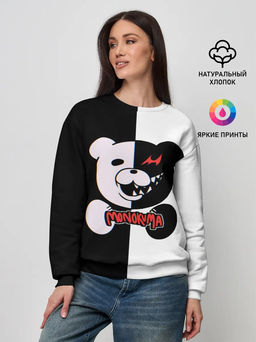 Женский свитшот / MONOKUMA / МОНОКУМА GLITCH