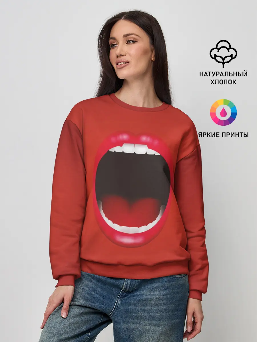 Женский свитшот / Губы с языком