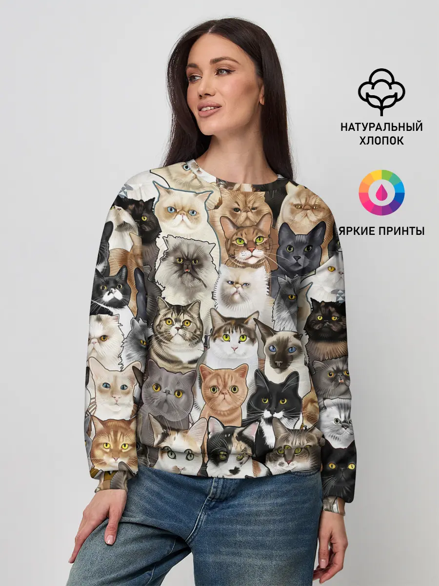 Женский свитшот / Котики смешные