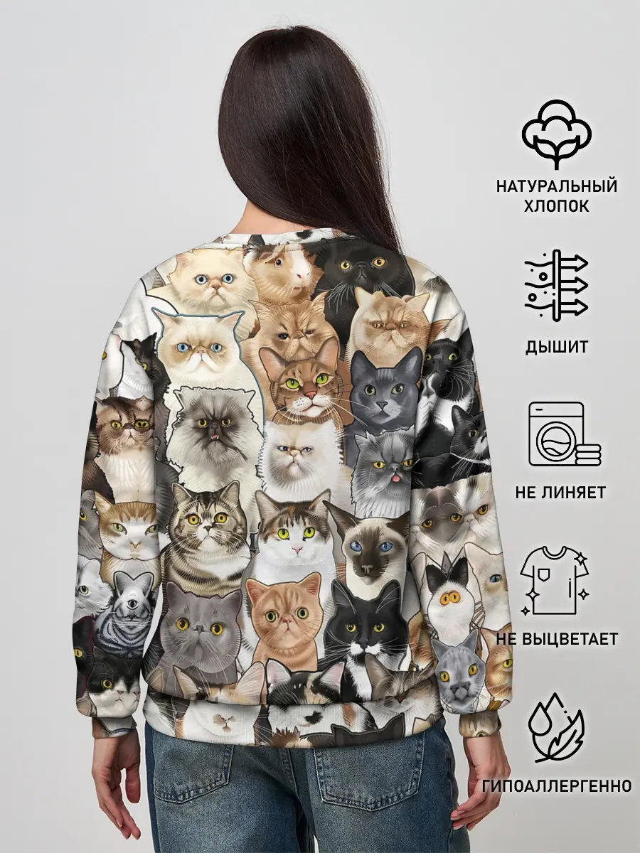 Женский свитшот / Котики смешные