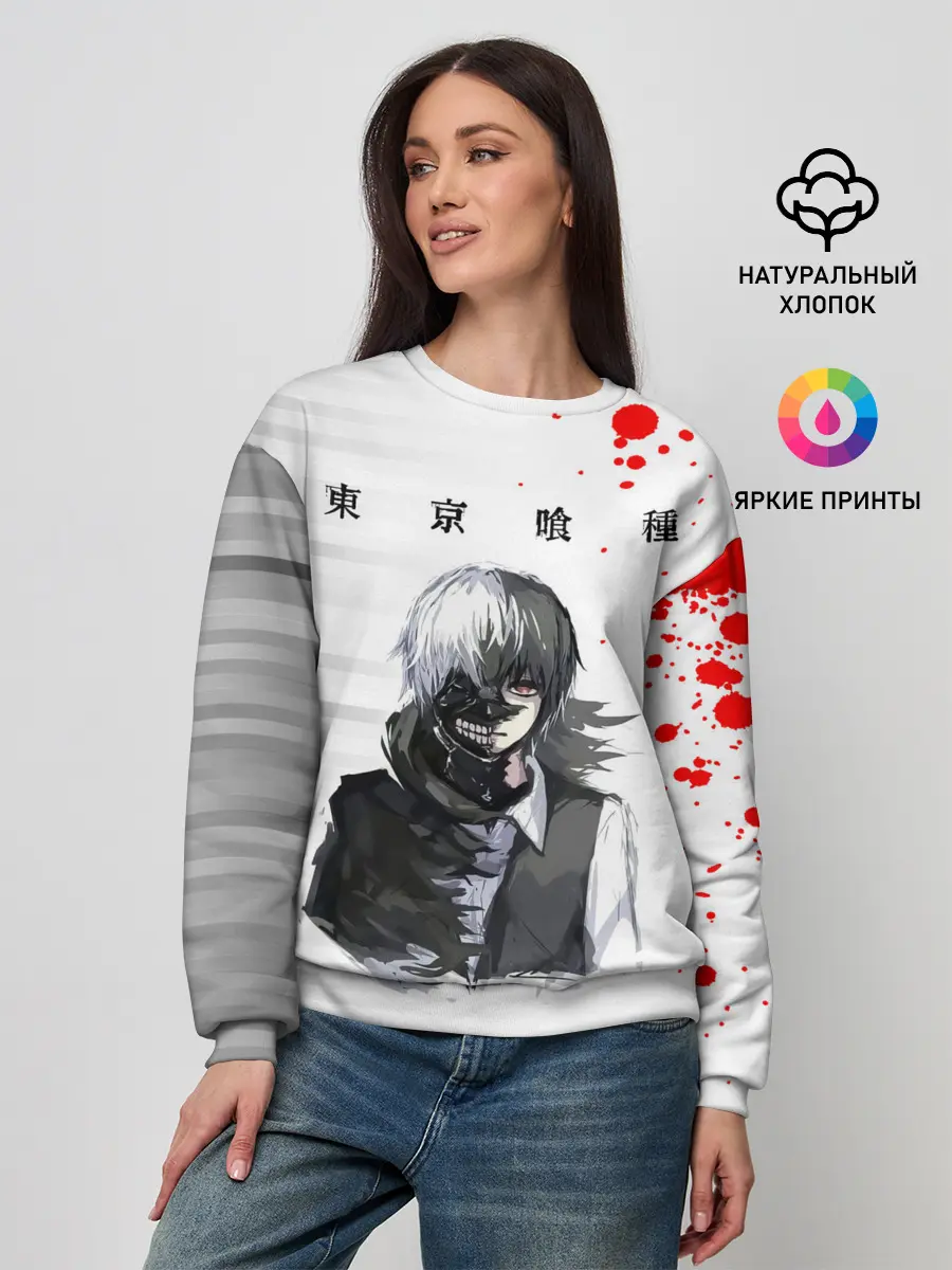 Женский свитшот / Kaneki Ken красные капли